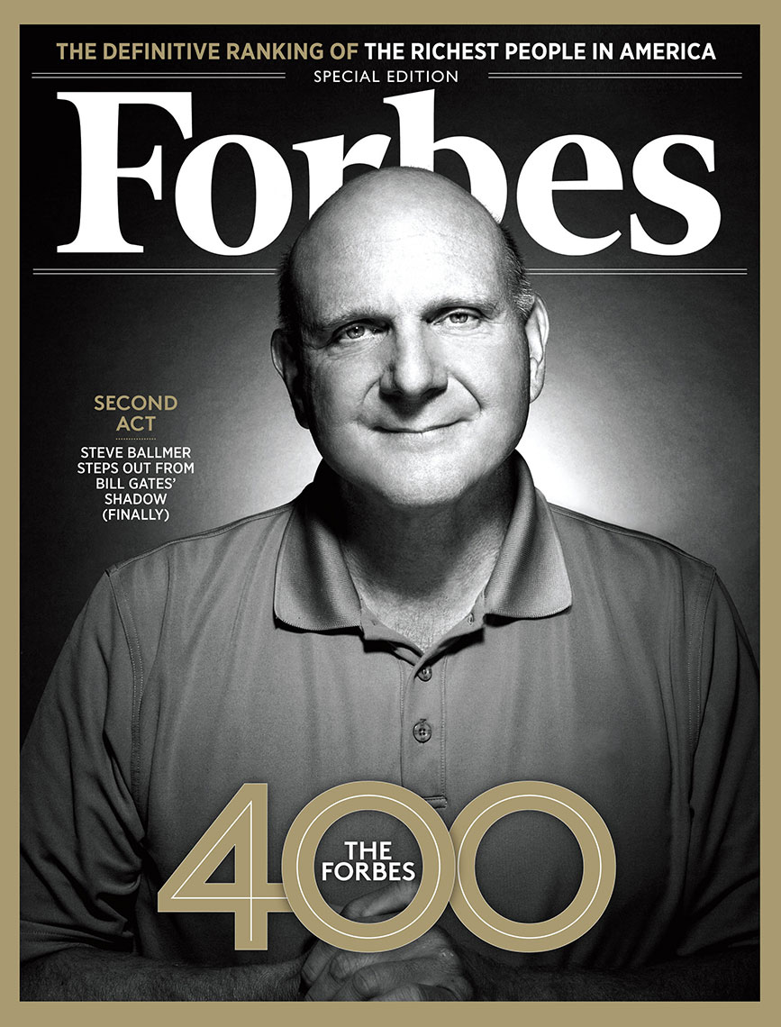 Steve Ballmer, Forbes Magazine Cover, Rick Dahms, Magazine Photography, editorial, portrait photography, advertising, business photography, corporate, headshot photography, Rick Dahms, Seattle